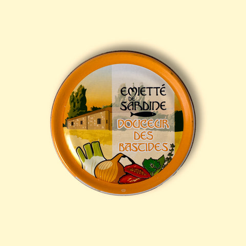 La Belle Iloise slow-cooked sardine spread with fennel and sun-dried tomato, in a colourful illustrated tin.
