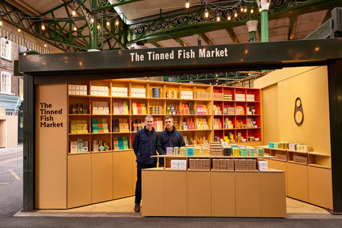 The Tinned Fish Market shop in Borough Market with Stephen Lucas and Patrick Martinez.