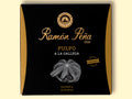 Tinned paprika octopus in black and gold packaging. Ramón Peña is written in raised gold lettering above a silver grey image of an octopus on the front of the packaging.