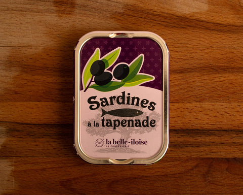 Sardines with black olive tapenade