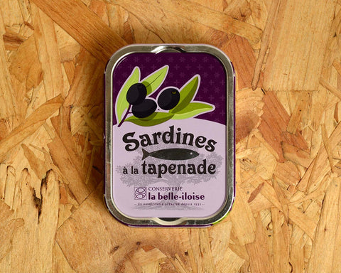 Sardines with black olive tapenade