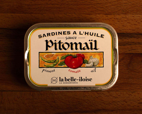 Sardines in extra virgin olive oil with Pitomaïl sauce