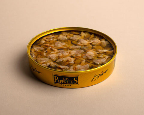 Open tin of tender cockles with garlic and chilli