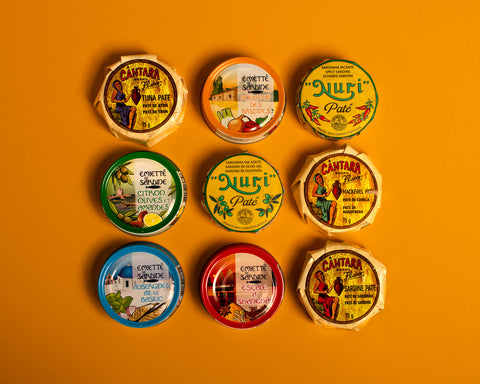 Fish pate from Portuguese producers. The tins are finished in colourful wrappings