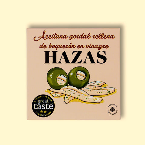 Gordal olives stuffed with white anchovies