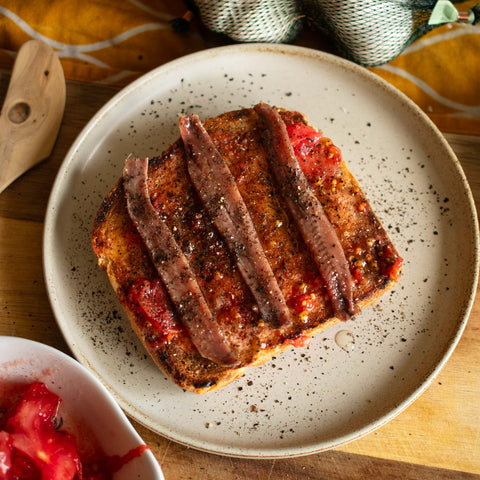 Anchovy tomato bread